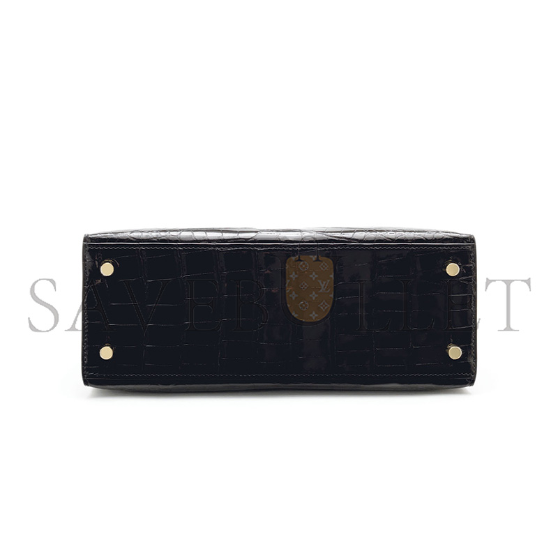 H**mes master black alligator sellier kelly 25 with gold hardware (25*17*7cm)